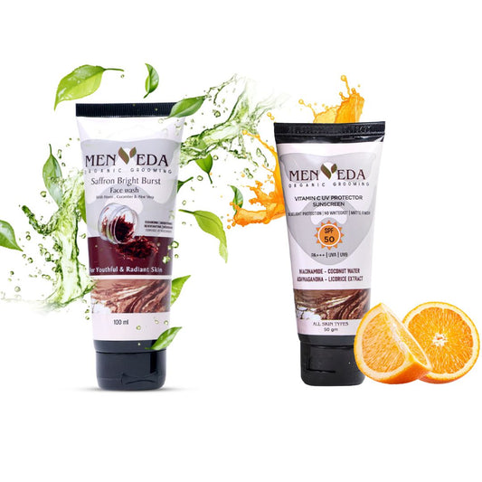 Menveda Organic Facewash & Sunscreen Combo