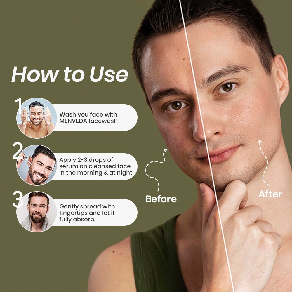 How to use Menveda serum for men daily skincare routine for hydration and glowing skin