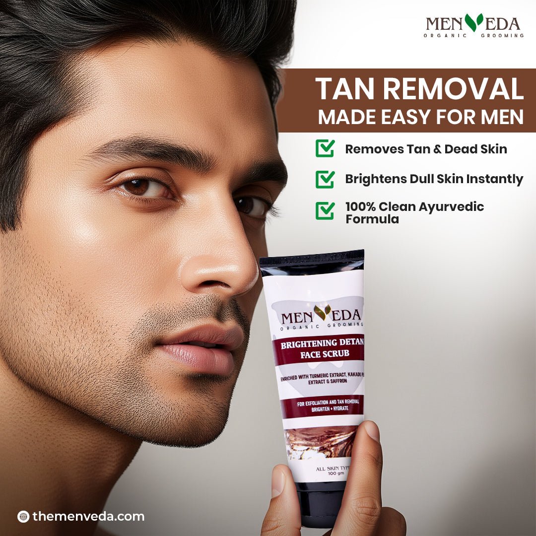Menveda de-tan scrub for men removing sun tan and deep cleansing skin