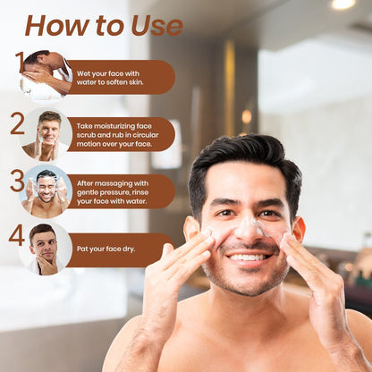 Menveda de-tan scrub usage guide for men skincare routine