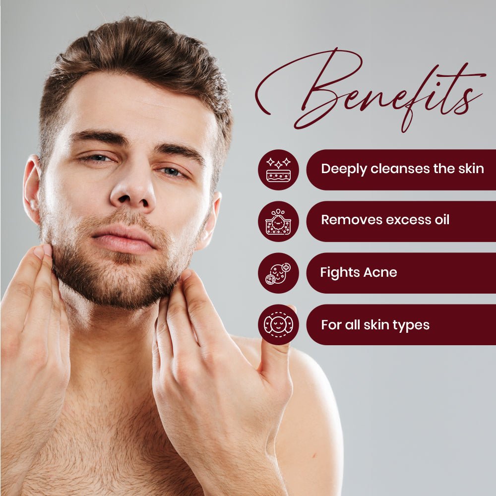 Menveda facewash benefits for men including deep cleansing oil control and removal of dirt and impurities