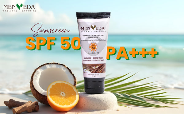 Menveda sunscreen for men broad spectrum UV protection prevents tanning and sun damage
