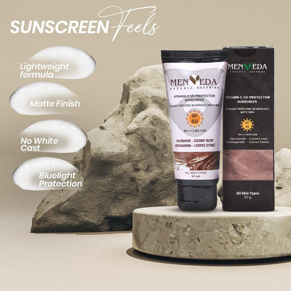 Menveda sunscreen lightweight non greasy texture for men quick absorption and sun protection