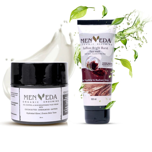 Menveda Organic Face Wash & Oil Control & Brightening Moisturiser Combo
