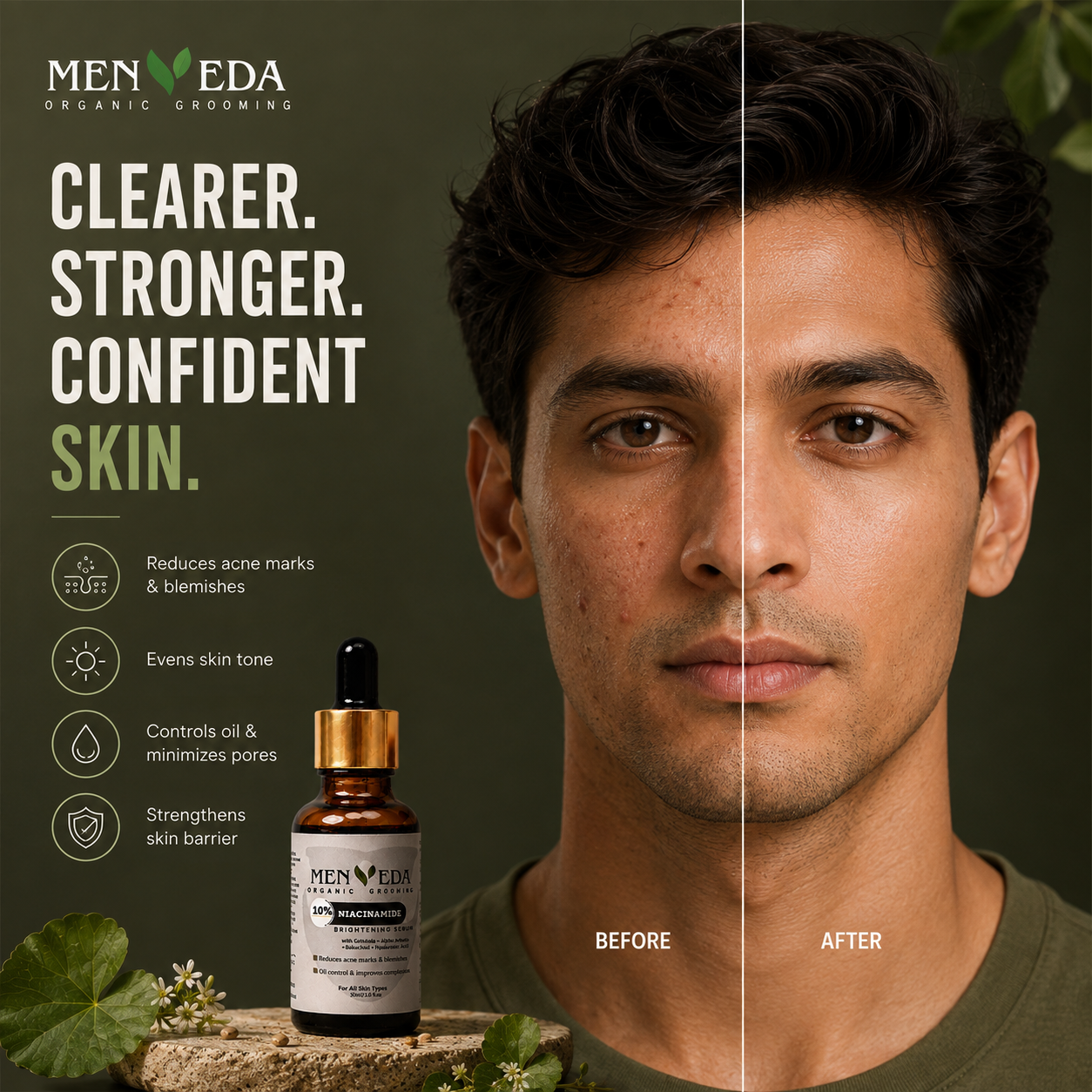 10% Niacinamide Brightening Serum | Gotu Kola, Bakuchiol, Neem & Avocado