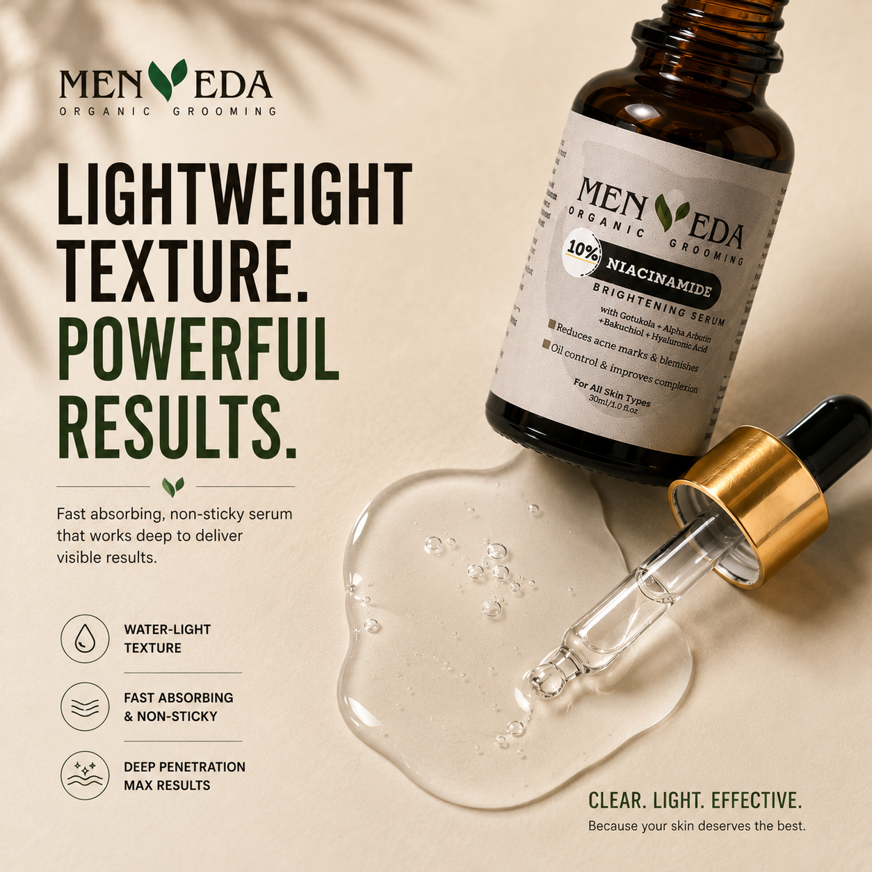 10% Niacinamide Brightening Serum | Gotu Kola, Bakuchiol, Neem & Avocado