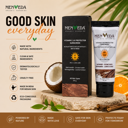 Vitamin C UV Protector Sunscreen SPF 50 PA+++ | Niacinamide, Coconut Water & Licorice