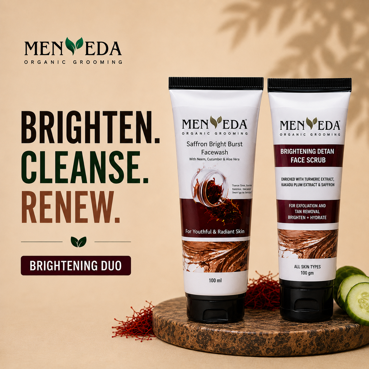 Brightening Facewash & Detan Face Scrub for Men