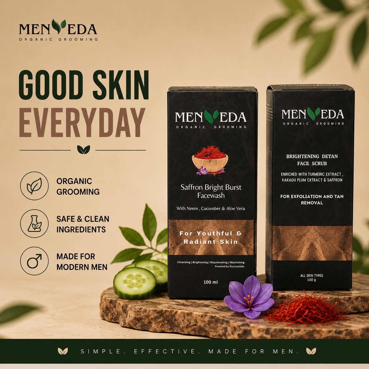 Brightening Facewash & Detan Face Scrub for Men